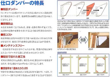 今回の工事に使用されたダンパーの特長。