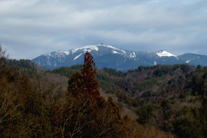 北に奥秩父の最高峰、金峰山を仰ぐ